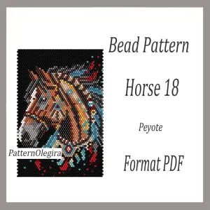 Horse 18 bead pattern Horse bead tapestry pattern Bead Horse patterns Olegirabeadpatterns