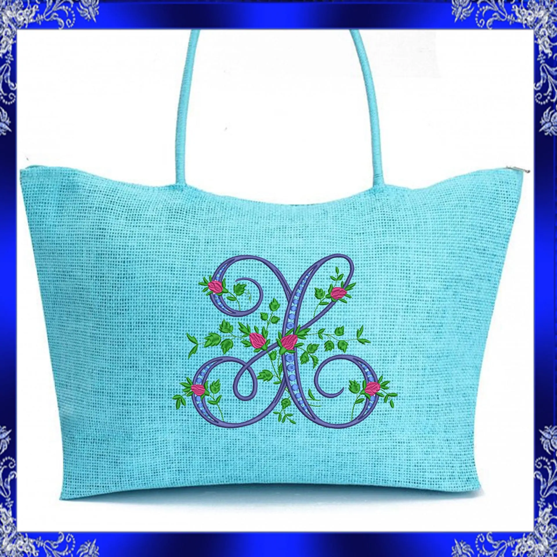 Letter X Monogram Embroidery Floral X monogram Fancy 5 Letter X Monogram Embroidery Floral X monogram Fancy - Image 5