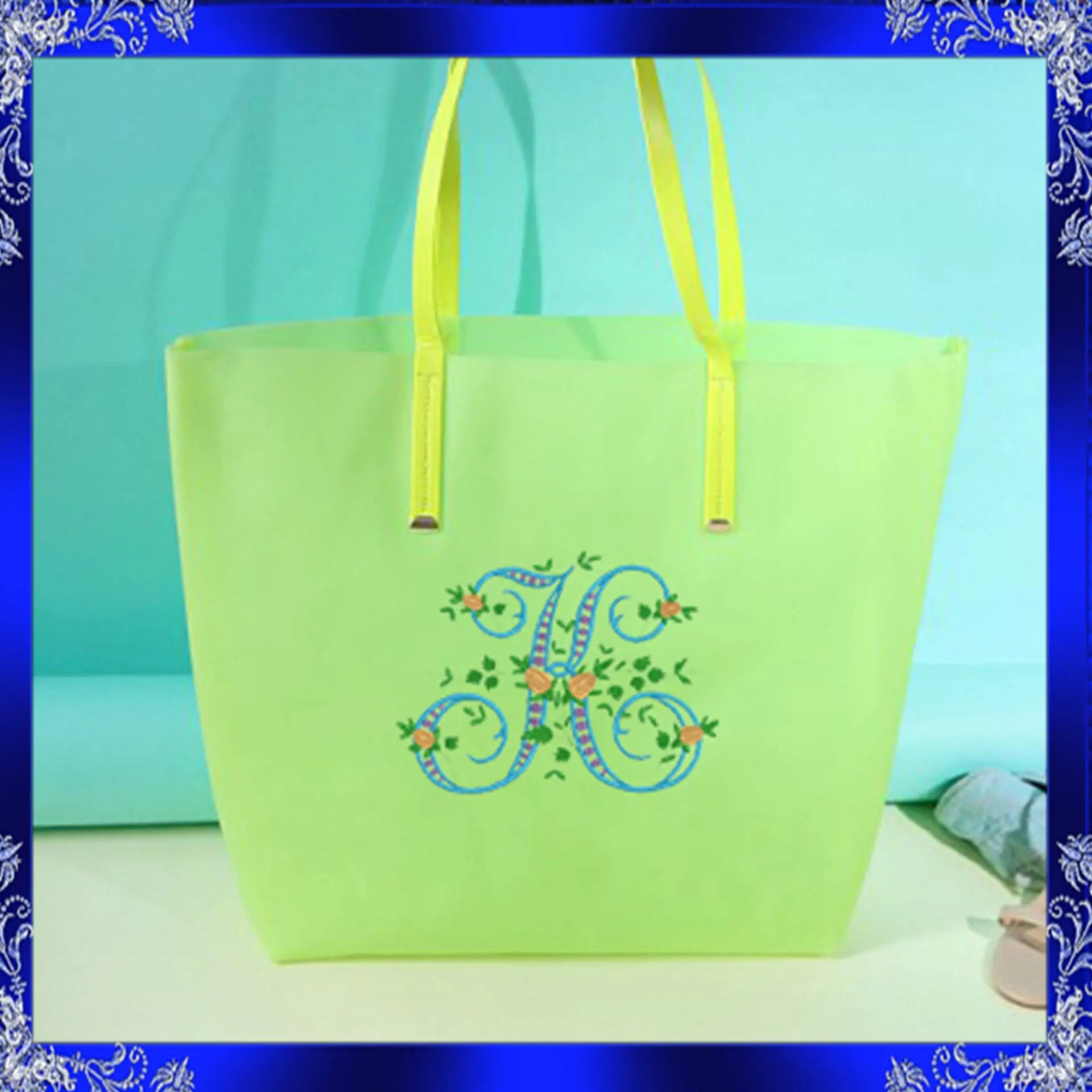 Letter K Monogram Embroidery Floral K monogram Fancy 4 Letter K Monogram Embroidery Floral K monogram Fancy - Image 4