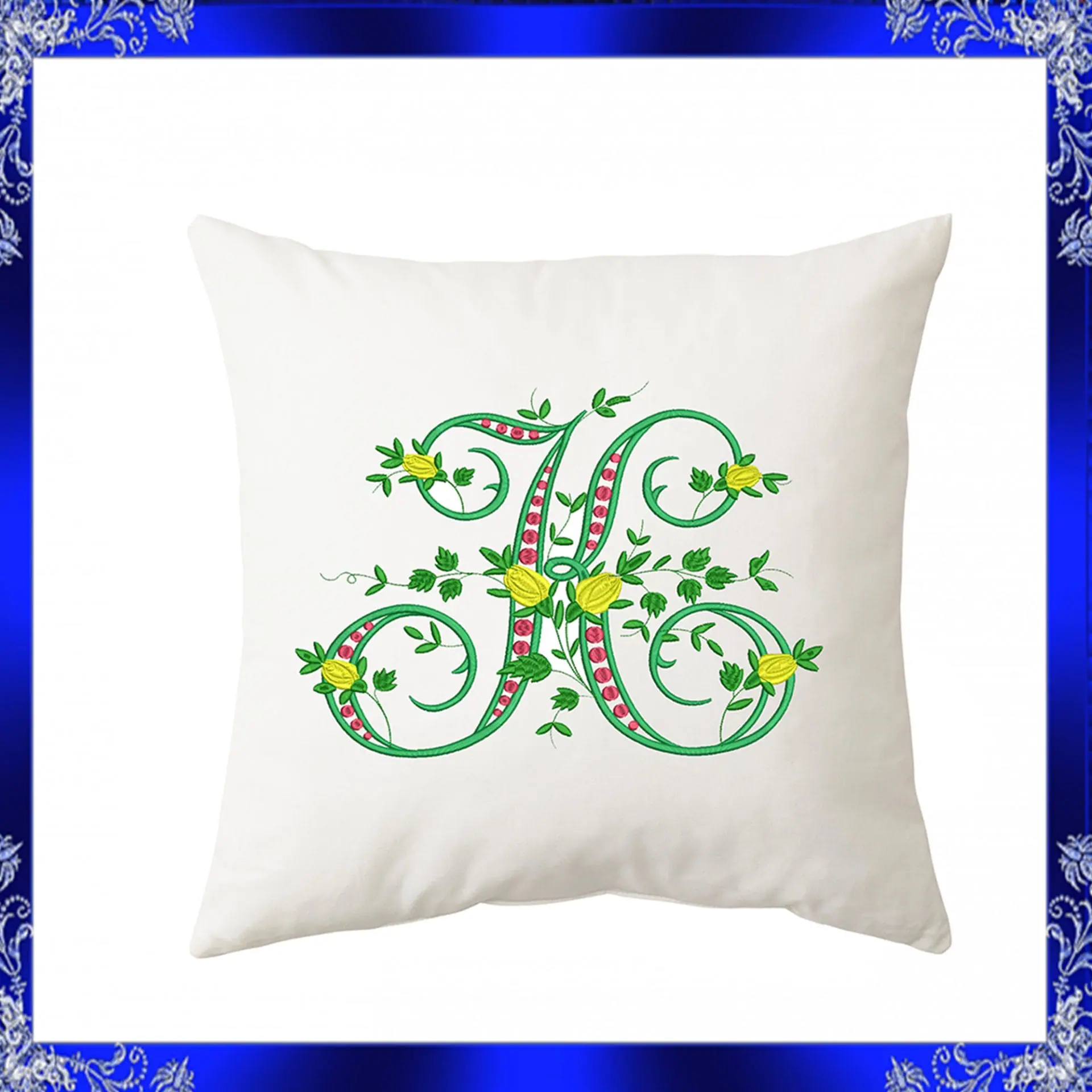Letter K Monogram Embroidery Floral K monogram Fancy 2 Letter K Monogram Embroidery Floral K monogram Fancy - Image 2