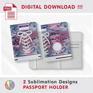 2 Sneaker patterns – Passport Holder sublimation.