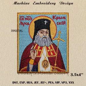 Saint Luke Bishop embroidery design
