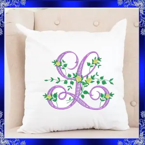 Letter L Monogram Embroidery Floral L monogram Fancy