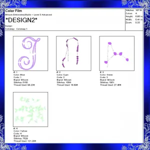 Letter J Monogram Embroidery Floral J monogram Fancy