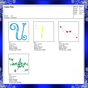 Letter U Monogram Embroidery Floral U monogram Fancy