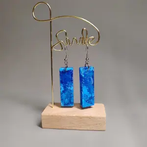 Stylish blue color earrings, Epoxy earrings