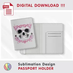 Funny Sugar Skull Design – Passport Holder sublimation