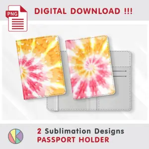 2 Trendy TIE-DYE patterns – Passport Holder sublimation