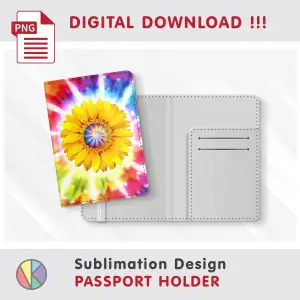 Sunflower TIE-DYE pattern – Passport Holder sublimation