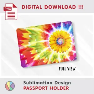 Sunflower TIE-DYE pattern – Passport Holder sublimation