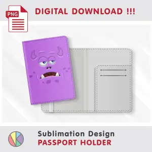 Funny Monster Face design – Passport Holder sublimation