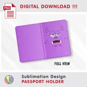 Funny Monster Face design – Passport Holder sublimation