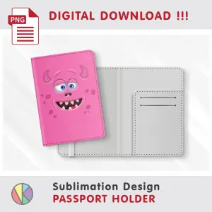 Funny Monster Face design – Passport Holder sublimation