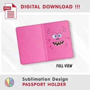 Funny Monster Face design – Passport Holder sublimation