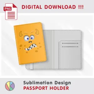 Funny Monster Face design – Passport Holder sublimation