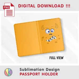 Funny Monster Face design – Passport Holder sublimation
