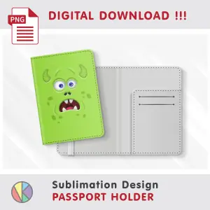 Funny Monster Face design – Passport Holder sublimation