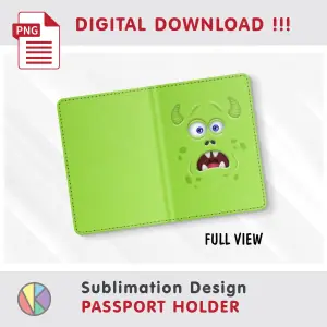 Funny Monster Face design – Passport Holder sublimation