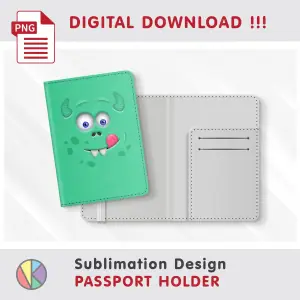 Funny Monster Face design – Passport Holder sublimation