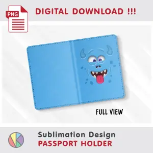 Funny Monster Face design – Passport Holder sublimation
