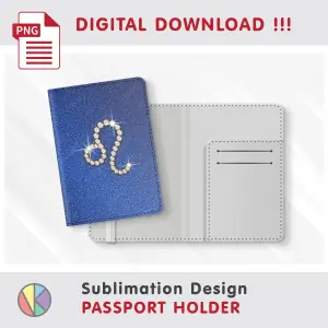 Crealandia - Handmade Marketplace 203 LEO Diamond Zodiac Sign – Passport Holder sublimation.