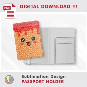 Crealandia - Handmade Marketplace 217 Inflated Kawaii Pattern – Passport Holder sublimation.