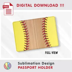 SOFTBALL Wood Pattern – Passport Holder sublimation.