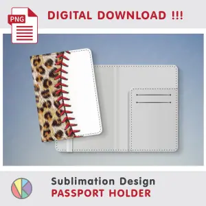 BASEBALL Leopard Pattern – Passport Holder sublimation.