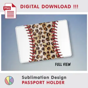BASEBALL Leopard Pattern – Passport Holder sublimation.