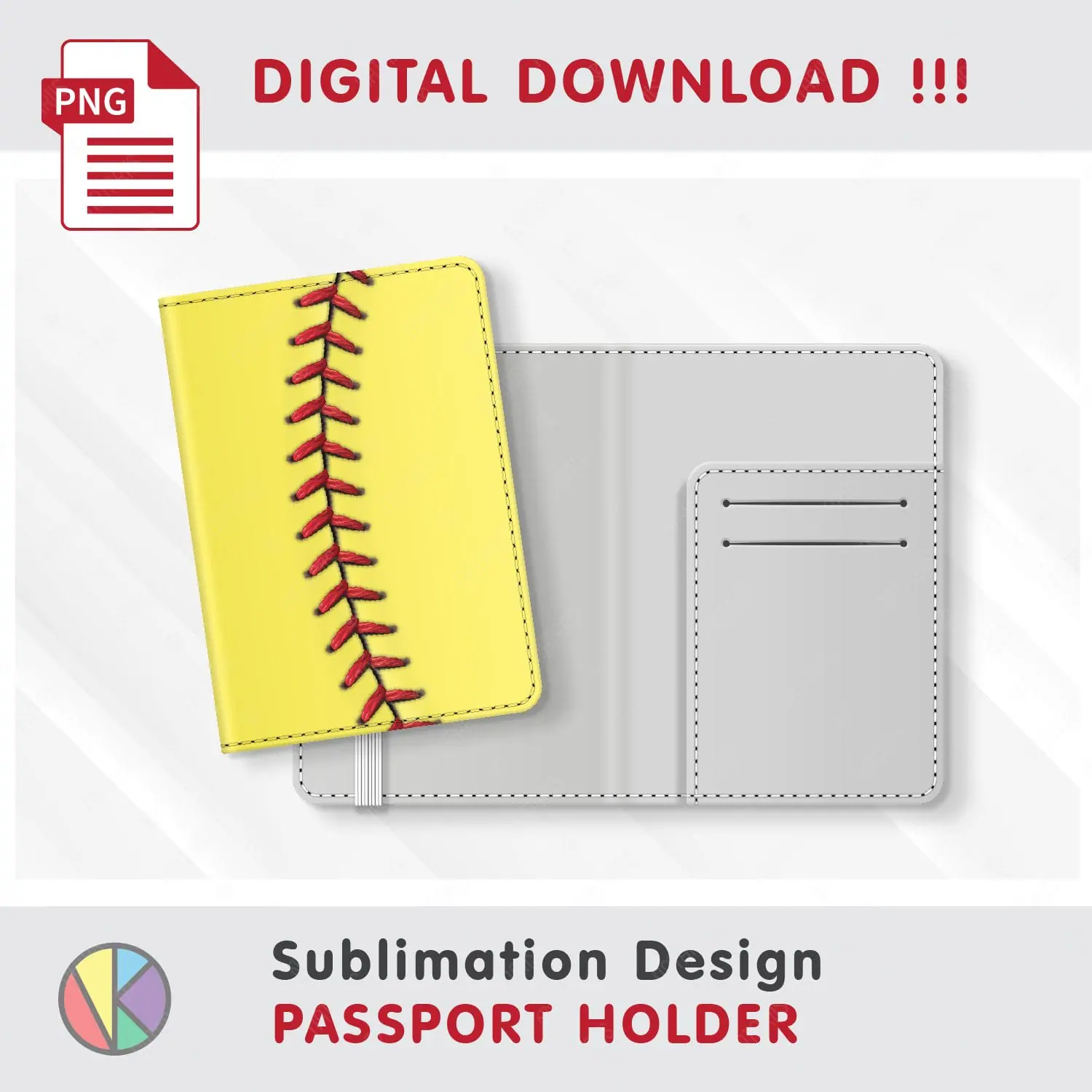 SOFTBALL Pattern – Passport Holder sublimation.