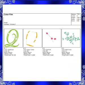 Letter Q Monogram Embroidery Floral Q monogram Fancy