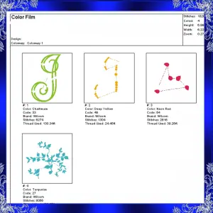Letter I Monogram Embroidery Floral I monogram Fancy