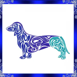 Dachshund macgine embroidery design