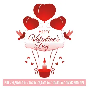Romantic e-card for Valentine’s Day