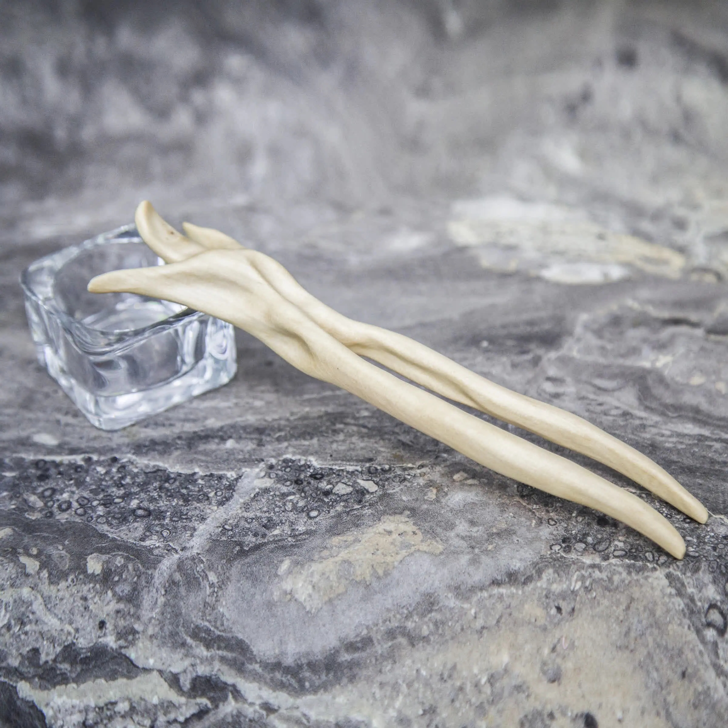 Wooden Hairpin (material - hornbeam) Hand Made Carving 10 Wooden Hairpin (material - hornbeam) Hand Made Carving - Image 10