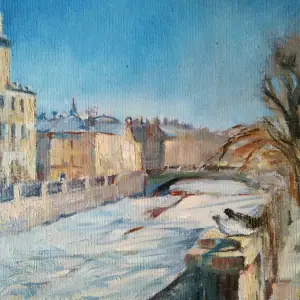 sunny spring day oil painting