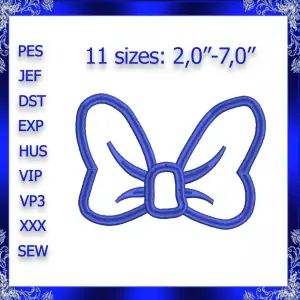 Bow Applique Embroidery Design Girl bow design Girl