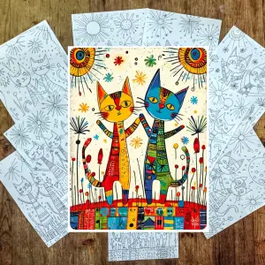 Funny Cats Coloring Pages Download