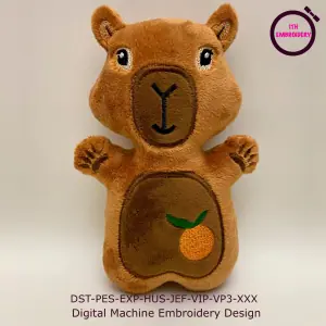 Capybara-stuffed-ith-pattern-applique-machine-embroidery-design