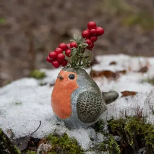Whimsical Ceramic Robin Bird Bud Vase, Bird Lover's Gift