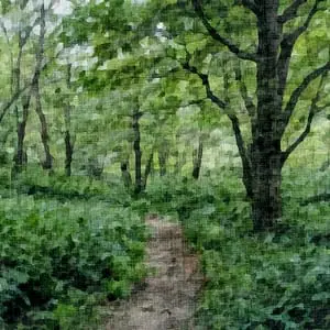 Painting - "A path through the greenery''