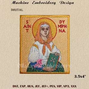 Saint Dymphna embroidery design