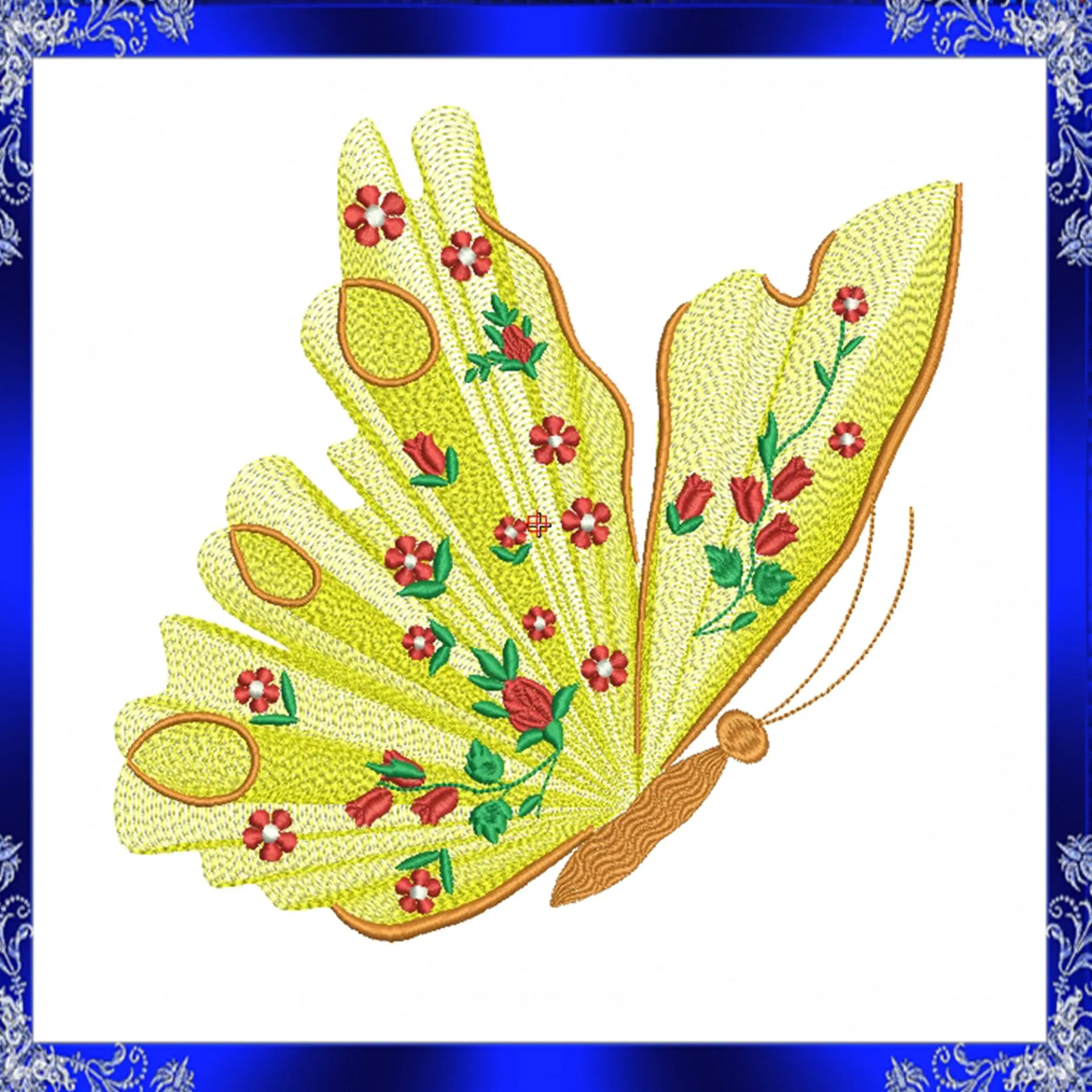 Rippled butterfly machine embroidery design 2 Rippled butterfly machine embroidery design - Image 2