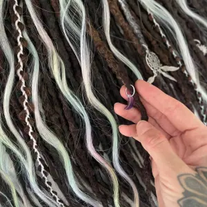 READY TO SHIP hooked dreads dreadlocks with curls