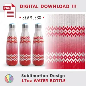 Cozy Knitted Pattern – 17oz Water Bottle Sublimation.