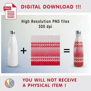 Cozy Knitted Pattern – 17oz Water Bottle Sublimation.