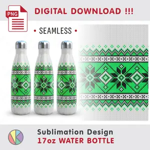 Cozy Knitted Sweater – 17oz Water Bottle Sublimation.