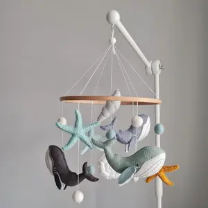 mobile, sea stars decor, ocean-themed nursery, marine life mobile, handcrafted mobile, soothing nursery decor
