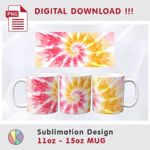 Crealandia - Handmade Marketplace 169 Tie Dye Pattern for Sublimation – 11oz and 15oz MUG.