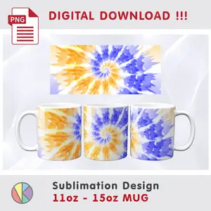 Tie Dye Pattern for Sublimation – 11oz and 15oz MUG.